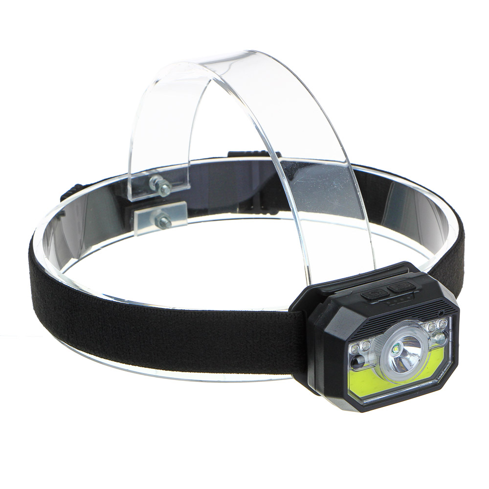 ЕРМАК Фонарь на голову,сенсорный,XPE COB LED,11 режимов,1000мАч,USВ, 6х4,5х3см,пластик,красный свет, арт.№ 221-072