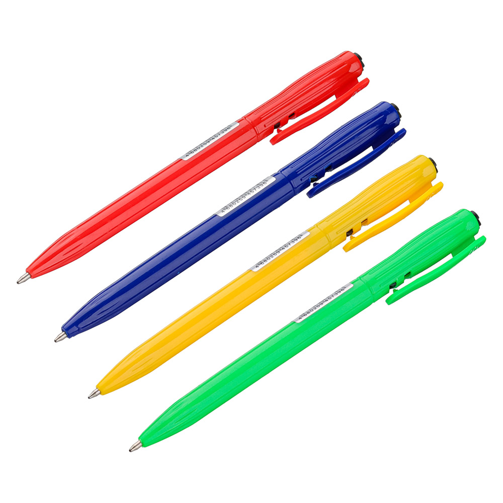 Авторучка шариковая синяя, наконечник 0,7 мм, пластик, 4 цвета корпуса, арт.№ 626-002