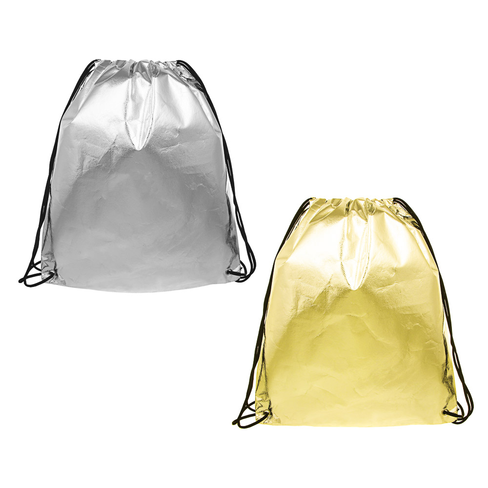 Мешок для сменной обуви на завязках, 34,8x41,5см, материал с эффектом "металлик", 2 цвета, арт.№ 233-067