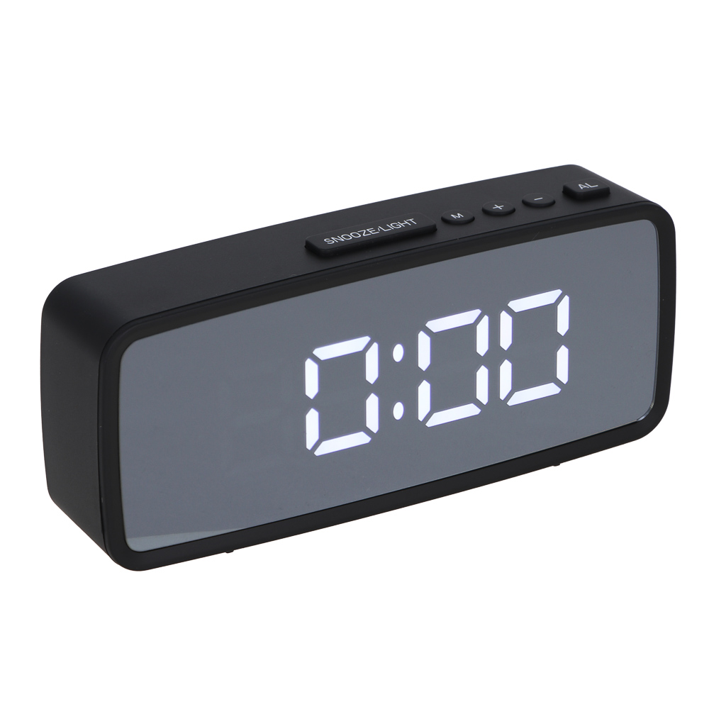 LADECOR CHRONO Будильник электронный, 14x5,7 см, USB/3xAAA, пластик, цвет черный, арт.2, арт.№ 529-011