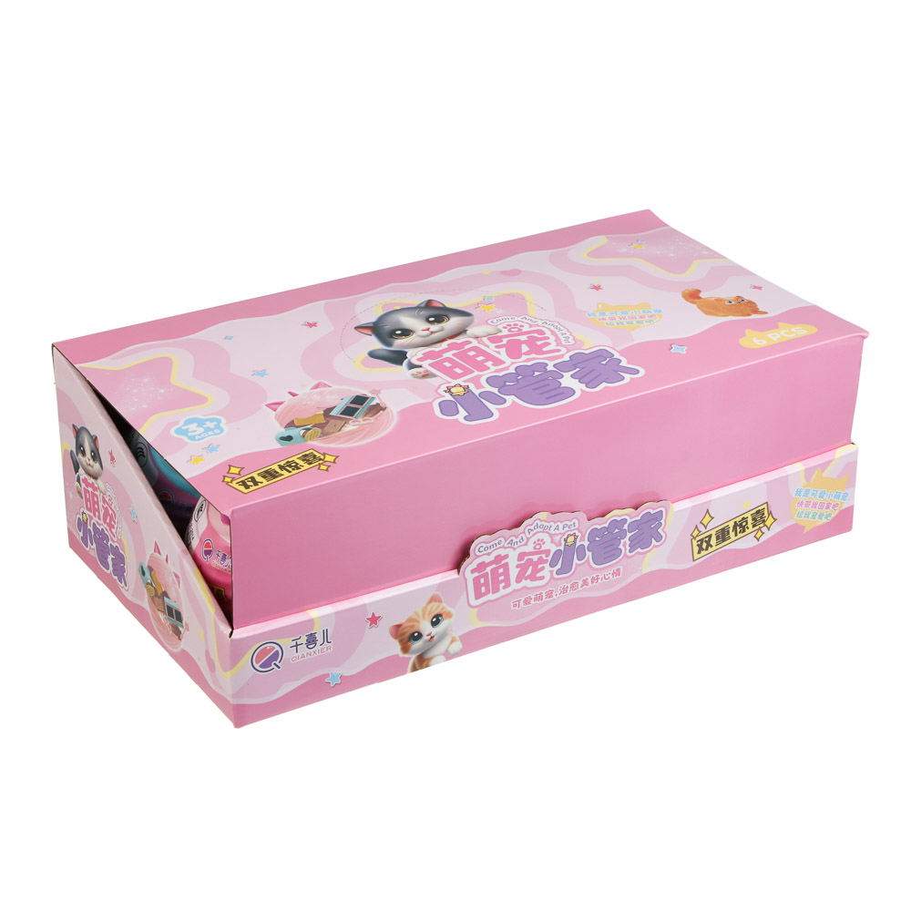 Игрушка сюрприз в яйце "Животные", 12х9,5см, картон, PP, 6 дизайнов, арт.№ 274-298