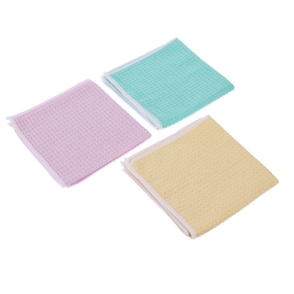 VETTA Салфетка из микрофибры вафельная махровая, 30х30см, 300г/кв.м., 3 цвета, арт.№ 448-078