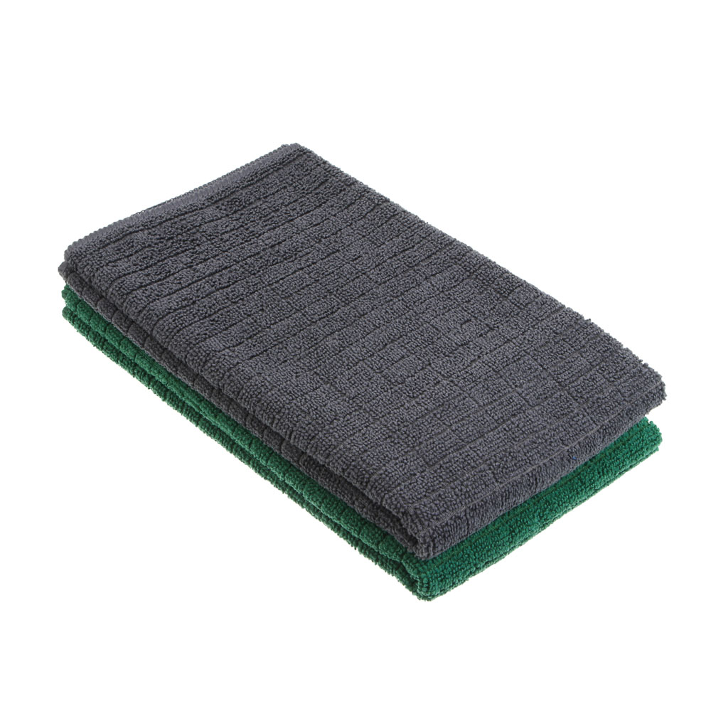 VETTA Тряпка для пола из микрофибры, "Клетка", 50х70см, 220г/кв.м., 2 цвета, арт.№ 448-141