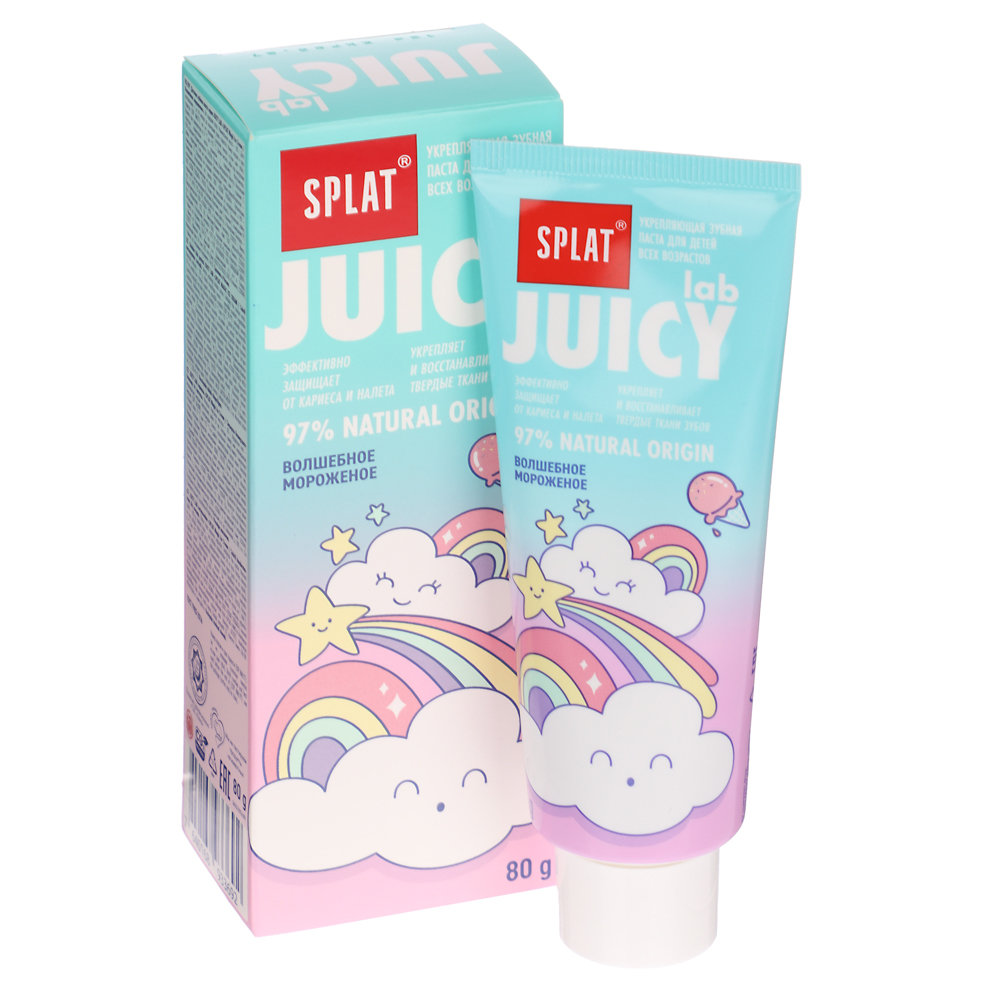 Зубная паста детская SPLAT Juicy Lab Волшебное мороженое, туба, 80мл, арт.№ 981-102