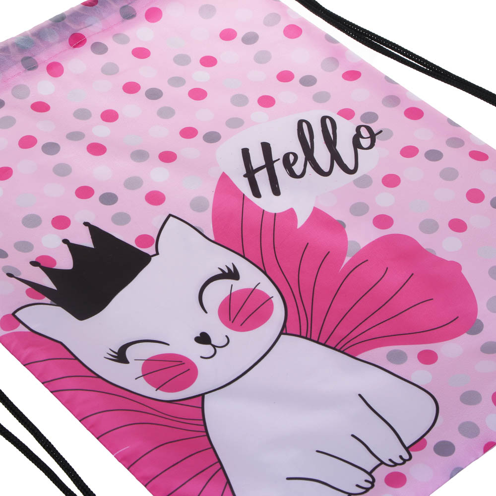 Котик с Крыльями Мешок для сменной обуви на завязках, 34,8x41,5см, полиэстер, арт.№ 233-003