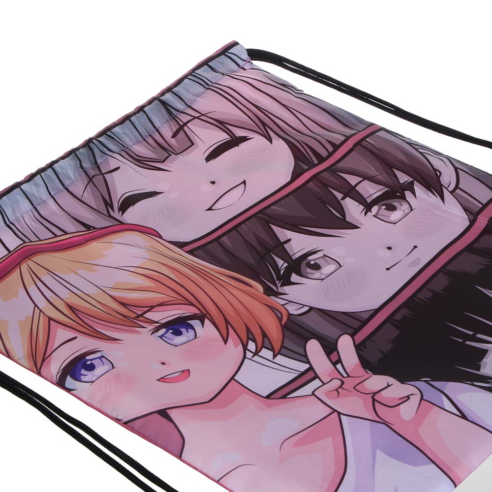 Мешок для сменной обуви на завязках, увеличенный размер 40x47см, полиэстер, "Микс", 6 дизайнов, арт.№ 233-005