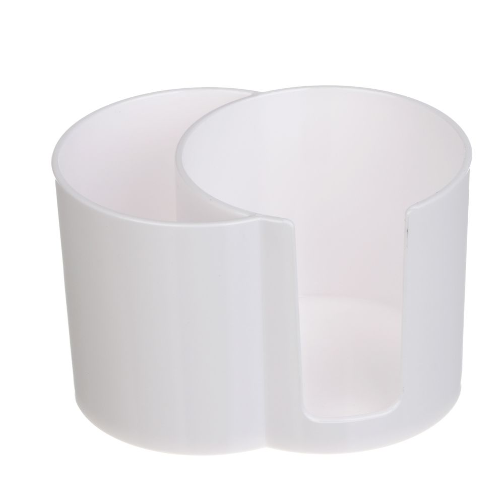 Органайзер для ватных дисков и палочек тм ЮНИLOOK, пластик, 9,5х6,5х6,5 см, белый, арт.№ 357-407