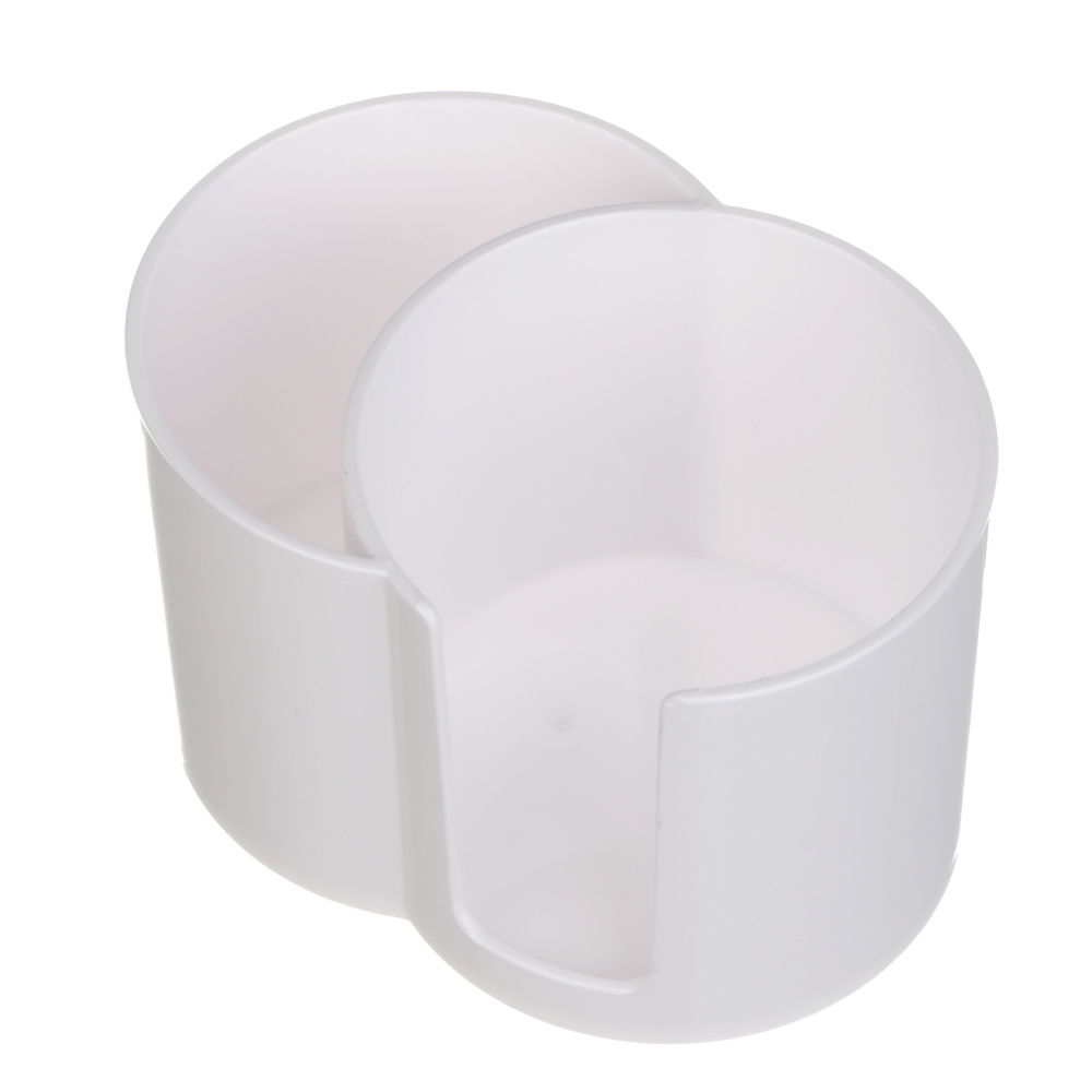 Органайзер для ватных дисков и палочек тм ЮНИLOOK, пластик, 9,5х6,5х6,5 см, белый, арт.№ 357-407