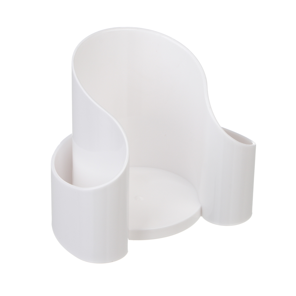 Органайзер для ватных дисков и палочек тм ЮНИLOOK, пластик,10,5х7,5х9 см, белый, арт.№ 357-410