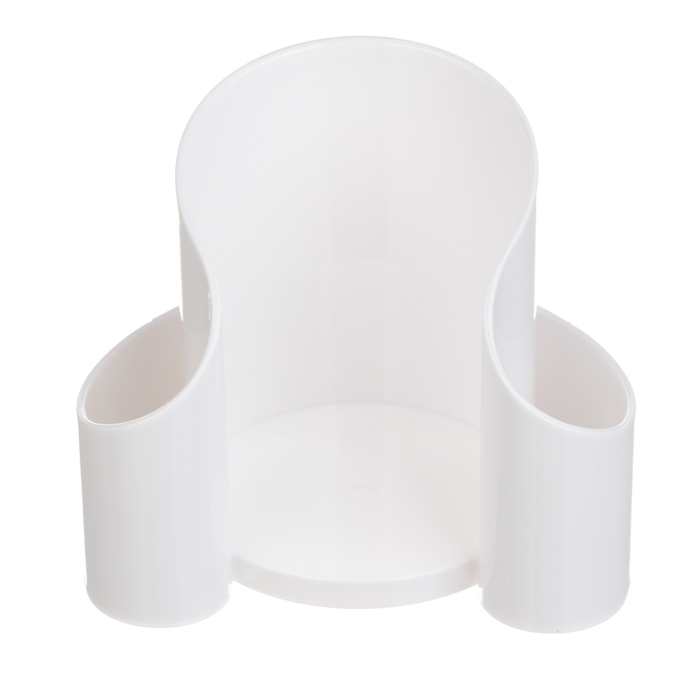 Органайзер для ватных дисков и палочек тм ЮНИLOOK, пластик,10,5х7,5х9 см, белый, арт.№ 357-410