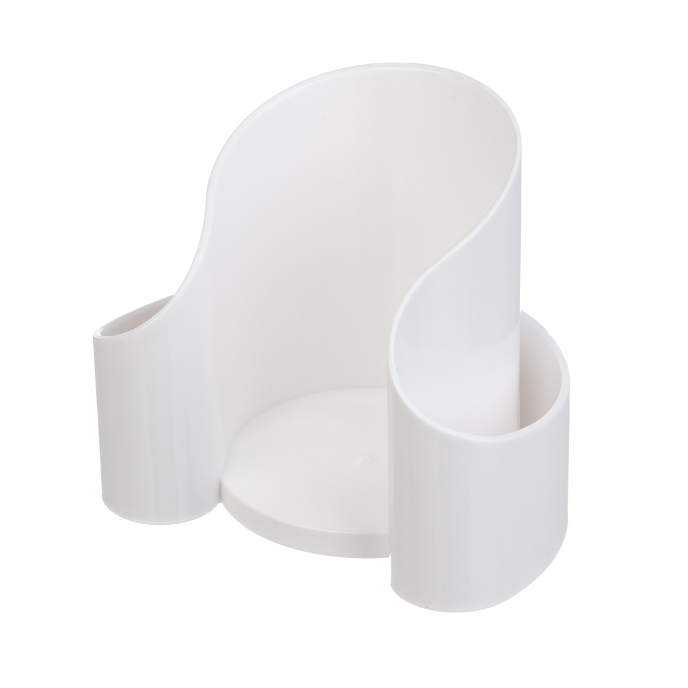 Органайзер для ватных дисков и палочек тм ЮНИLOOK, пластик,10,5х7,5х9 см, белый, арт.№ 357-410