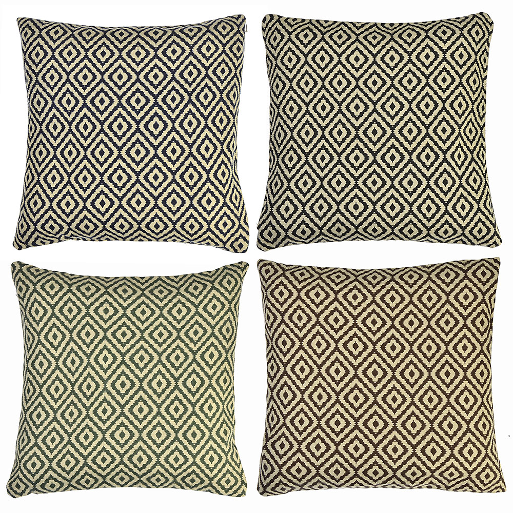 Наволочка декоративная рогожка 40х40см, 70% ПЭ, 30% хлопок, "Ромбы", 4 дизайна, арт.№ 497-012