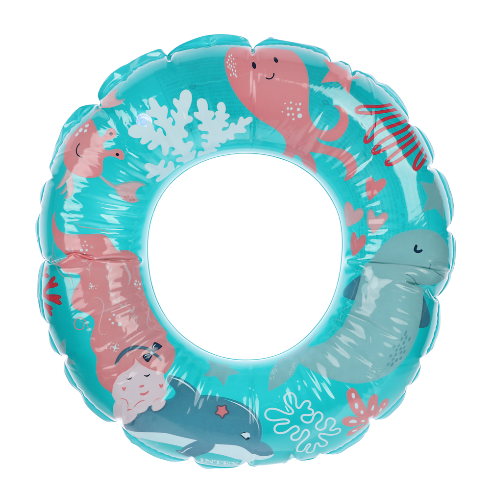 Круг надувной тм INTEX Прозрачное кольцо 61см, от 6 до 10 лет, 3 дизайна, 59242NP, арт.№ 359-205