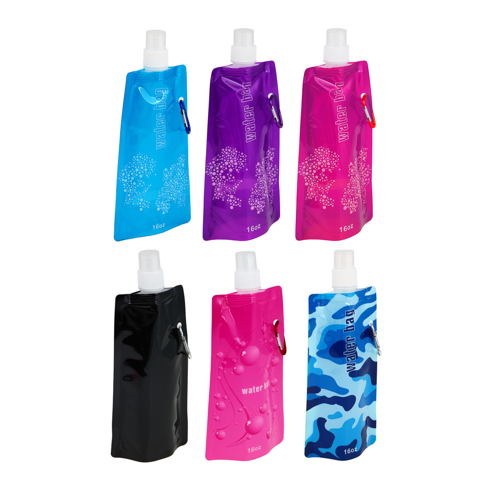 РУССО ТУРИСТО Фляжка складная с карабином 380 мл, ПВХ, 6 цветов, арт.№ 123-017