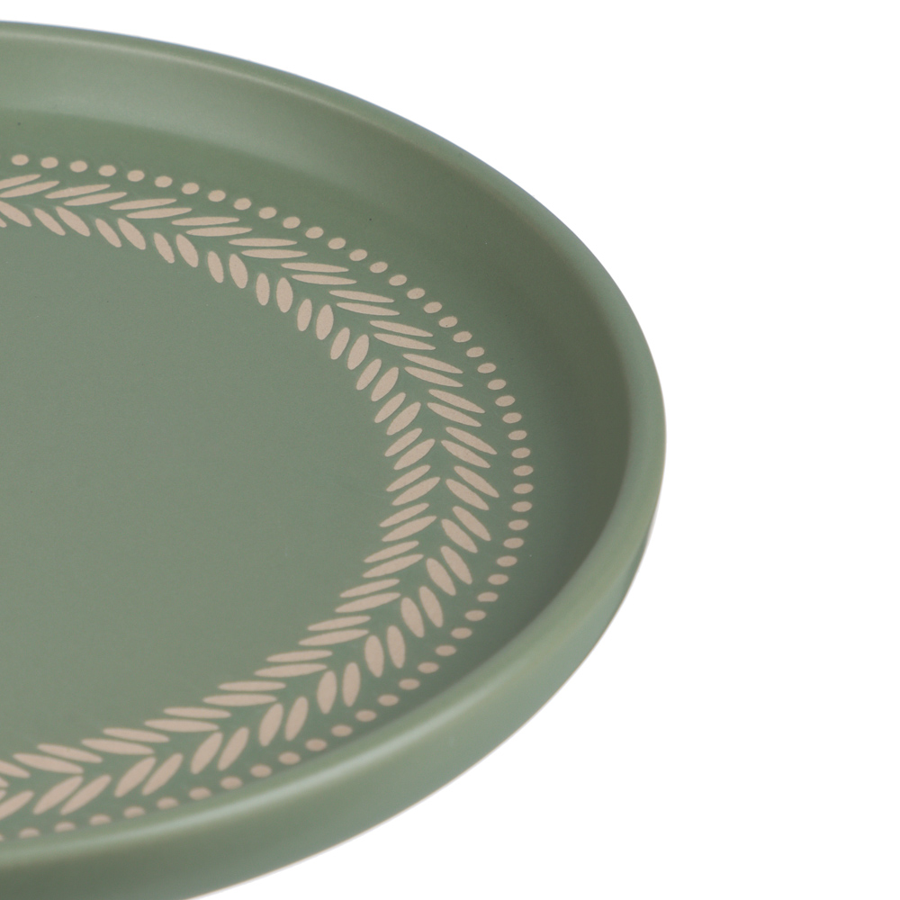 Тарелка закусочная 20см, тм MILLIMI Треция фисташковый, керамика, арт.№ 824-283