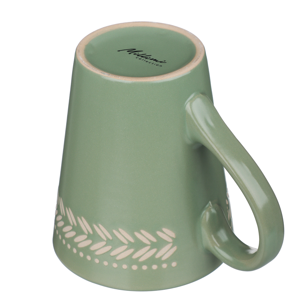 Кружка 330мл, тм MILLIMI Треция фисташковый, керамика, арт.№ 824-285