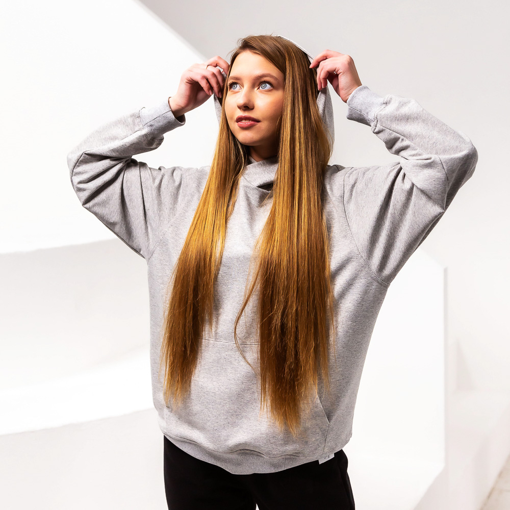 BY Basic Толстовка женская, хлопок, цвет серый, размер L, арт.№ 833-053
