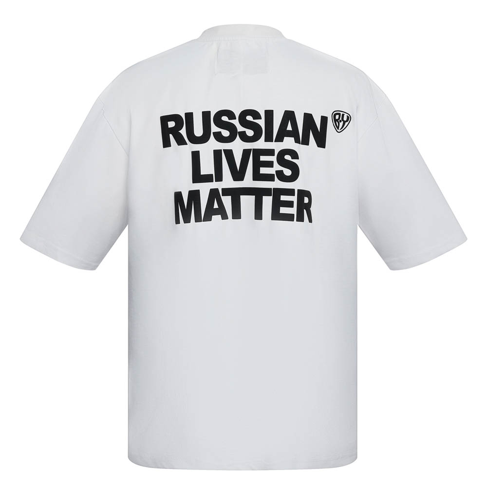 Футболка "RUSSIAN LIVES MATTER", унисекс, белая, разм.one size, арт.№ 080-154