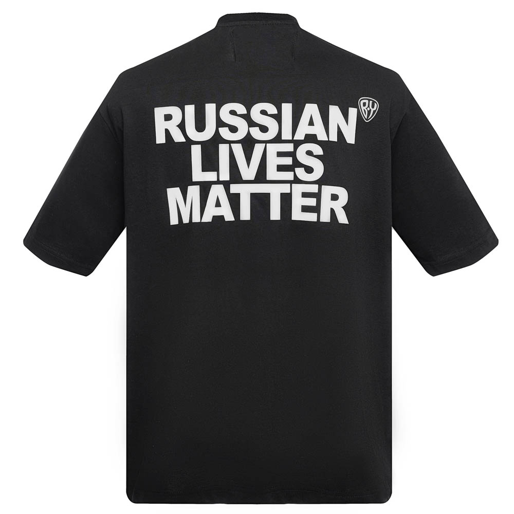 Футболка "RUSSIAN LIVES MATTER", унисекс, черная, разм.one size, арт.№ 080-155