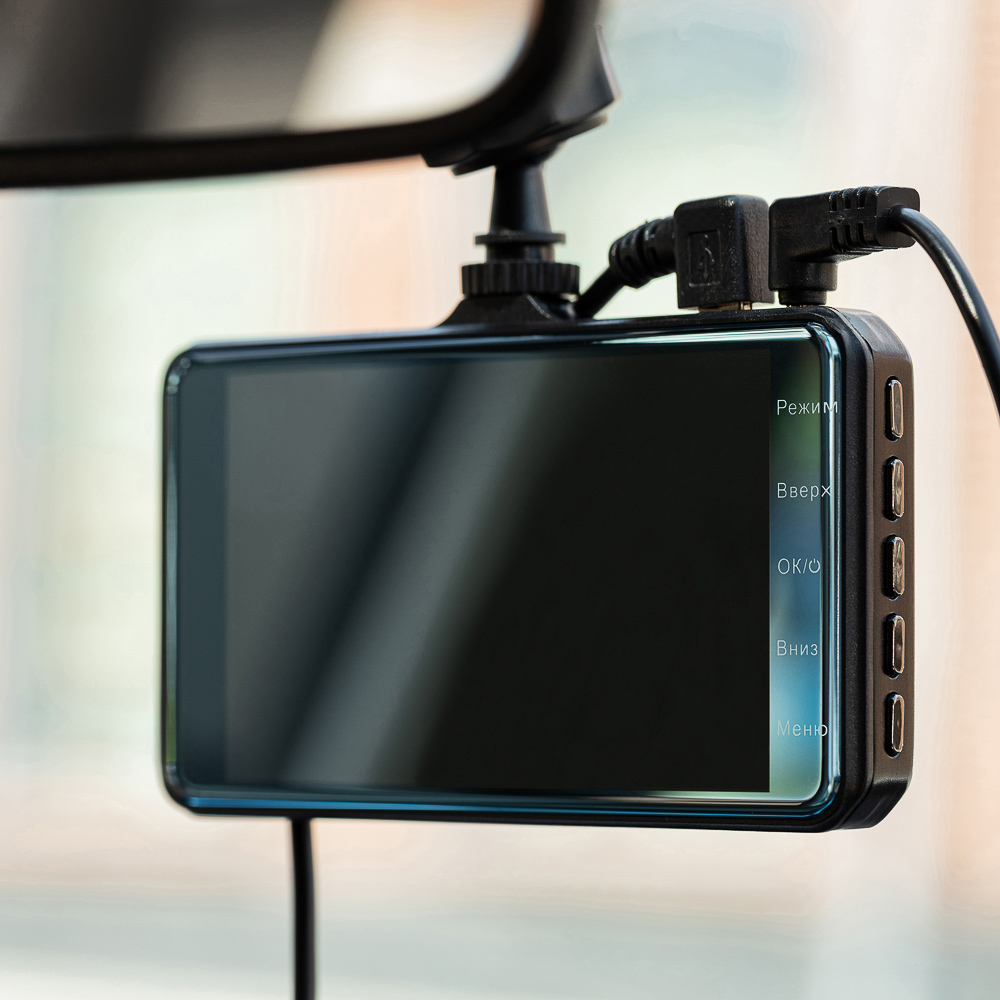 NG Видеорегистратор Full HD с 2 камерами, 150гр, дисплей 4", Micro-SD, 12/24 В 3.4М, пластик, арт.№ 717-009