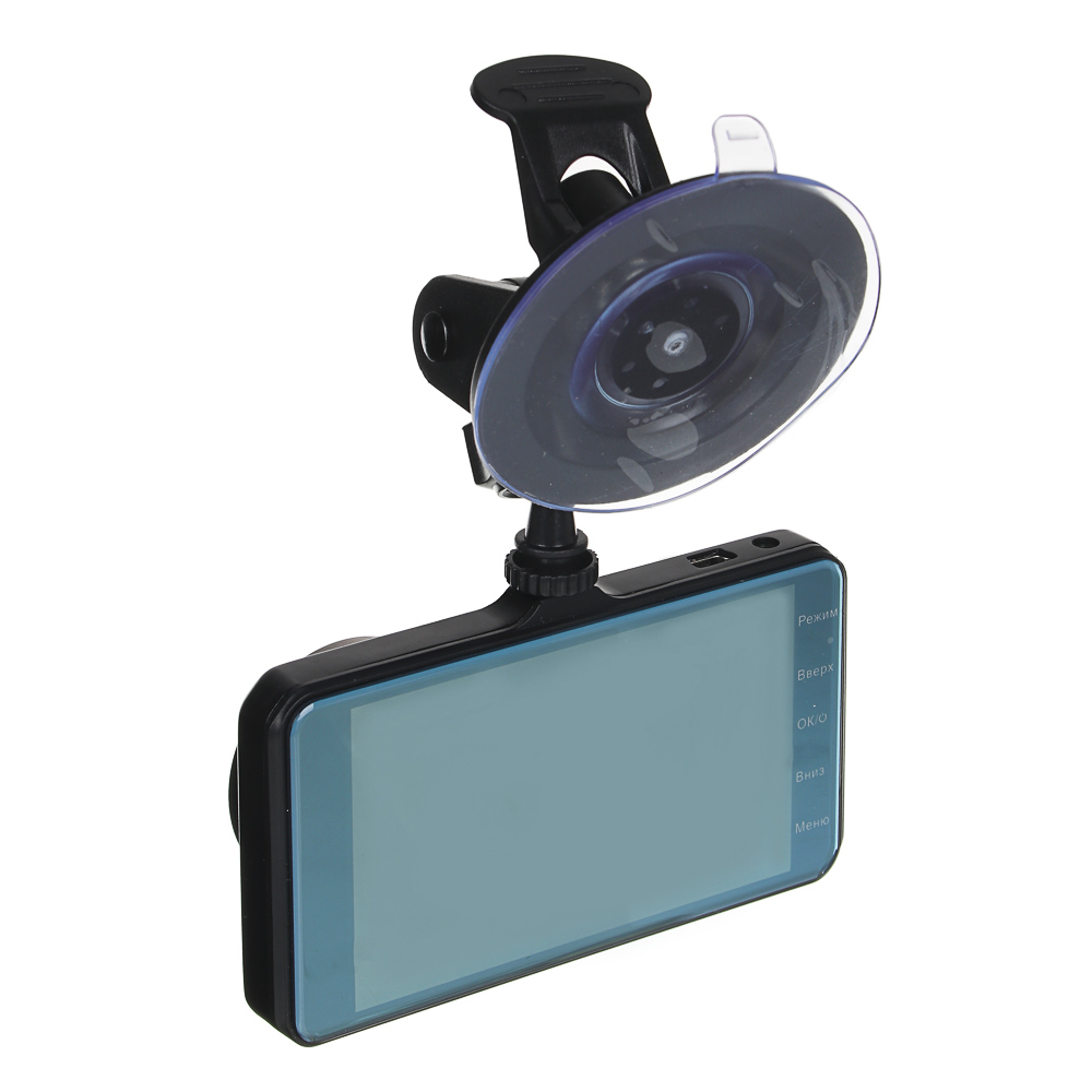 NG Видеорегистратор Full HD с 2 камерами, 150гр, дисплей 4", Micro-SD, 12/24 В 3.4М, пластик, арт.№ 717-009