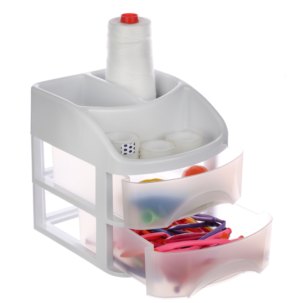 Органайзер универсальный 2 ящика, 21x17x18,4 см, пластик, арт.№ 457-135