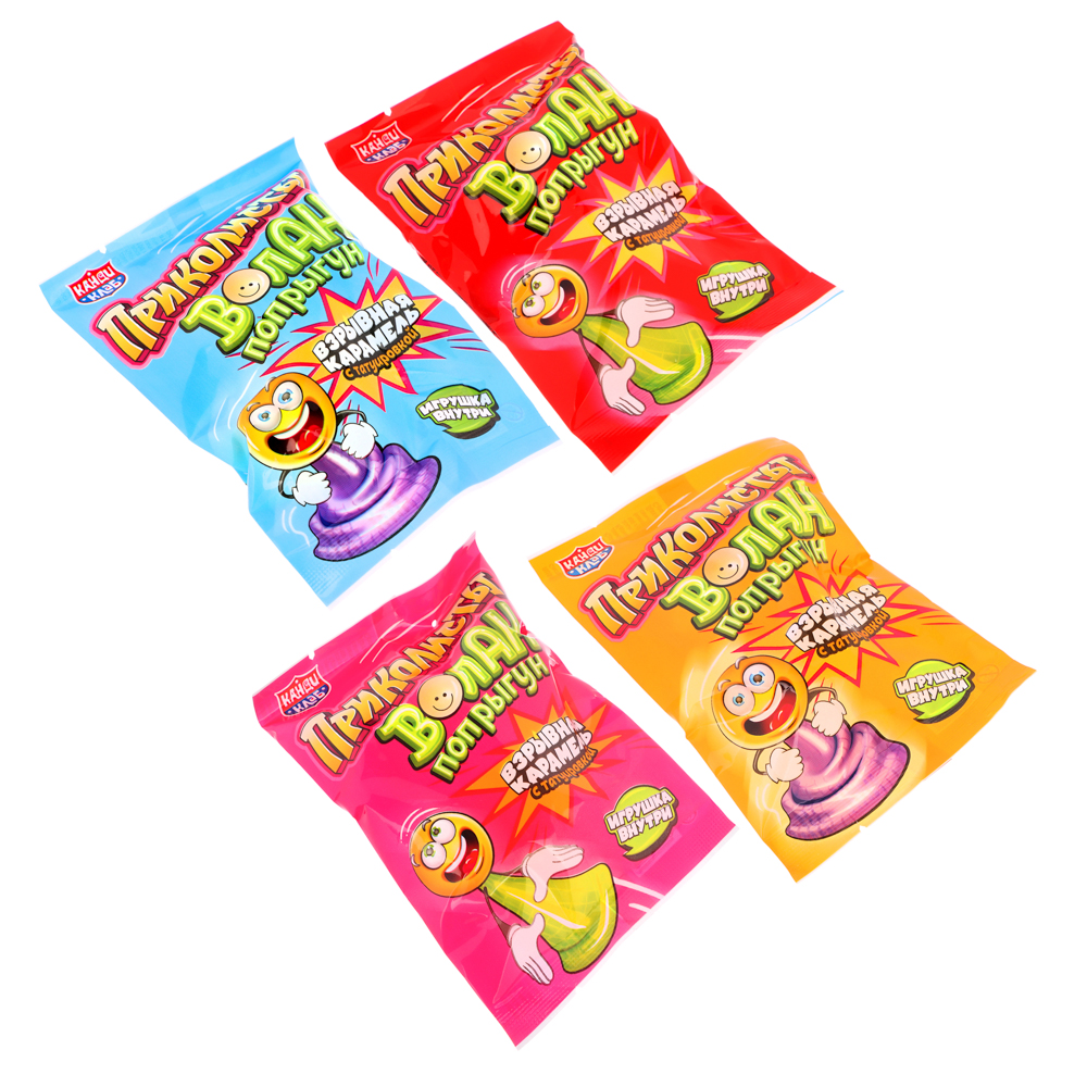 Взрывная карамель с игрушкой и татуировкой "Приколисты. Волан-попрыгун" 1г, арт.№ 347-375