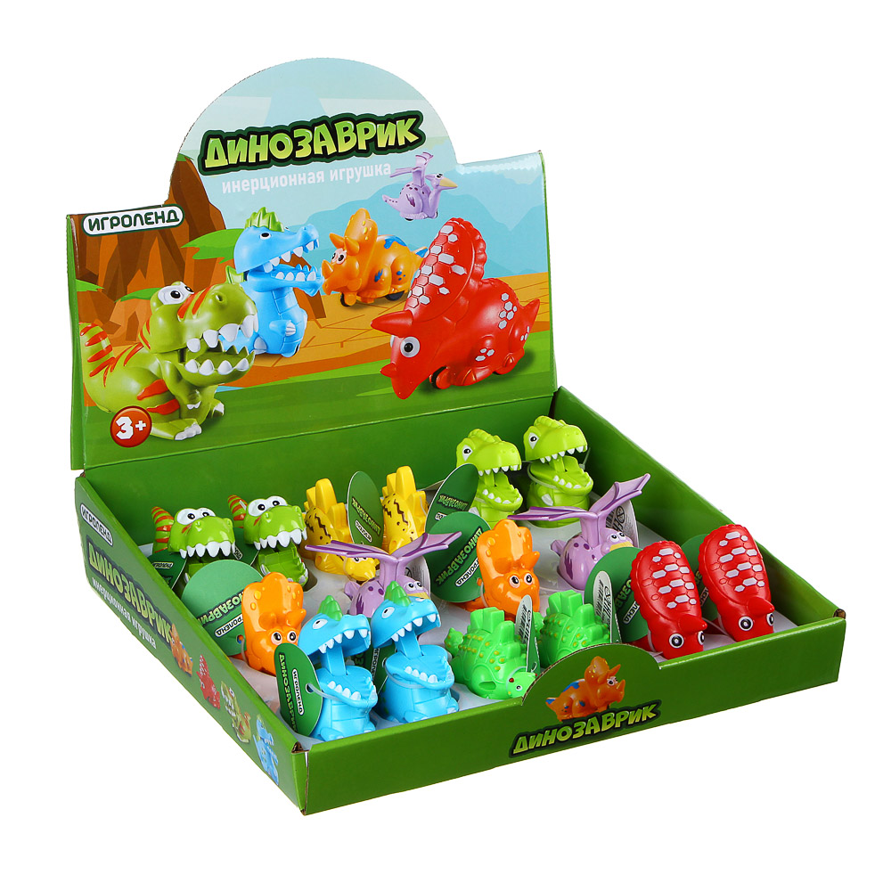 ИГРОЛЕНД Игрушка в виде динозавриков, пусковые, ABS, 7х5х4см, арт.№ 258-030