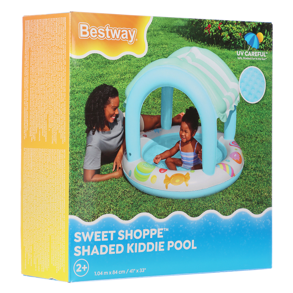BESTWAY Бассейн с тентом для малышей SWEET SHOPPE, 104x84см, до 3-х лет, 52638, арт.№ 013-073