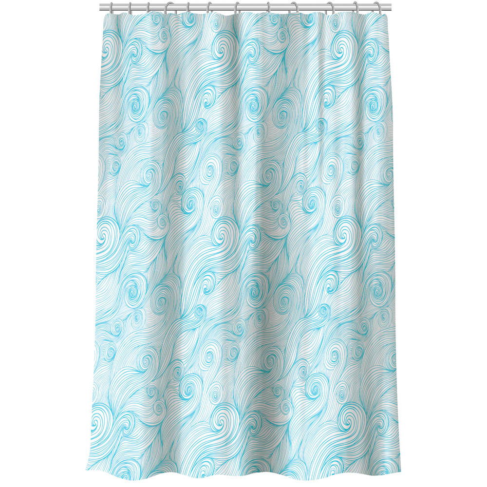 VETTA Шторка для ванной, с утяжелителем, полиэстер, 90 г/м2, 180x180см, "Волна", 4 дизайна, арт.№ 461-509