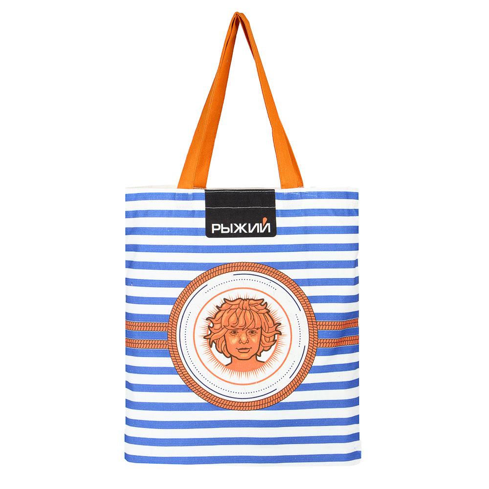 РЫЖИЙ Сумка-шоппер, 38x42см, внутр.карман, длинные ручки 58 см, ПЭ под ткань, полноцв.печать, 2диз., арт.№ 090-015