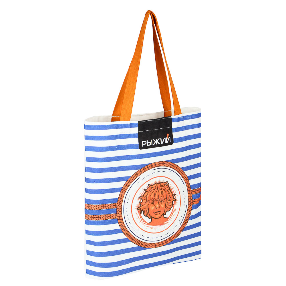 РЫЖИЙ Сумка-шоппер, 38x42см, внутр.карман, длинные ручки 58 см, ПЭ под ткань, полноцв.печать, 2диз., арт.№ 090-015