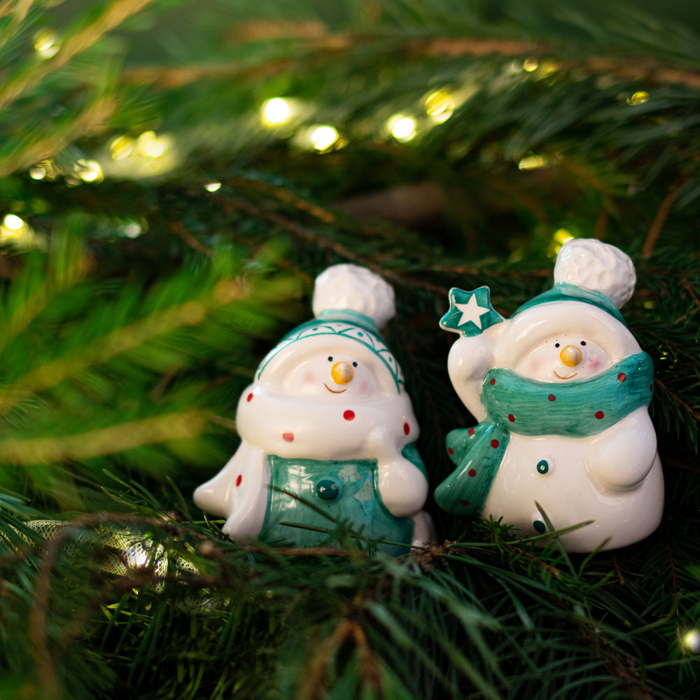СНОУ БУМ Сувенир снеговичок, доломит, бирюза, 6х5,5х8см, 3 дизайна, арт.№ 396-678