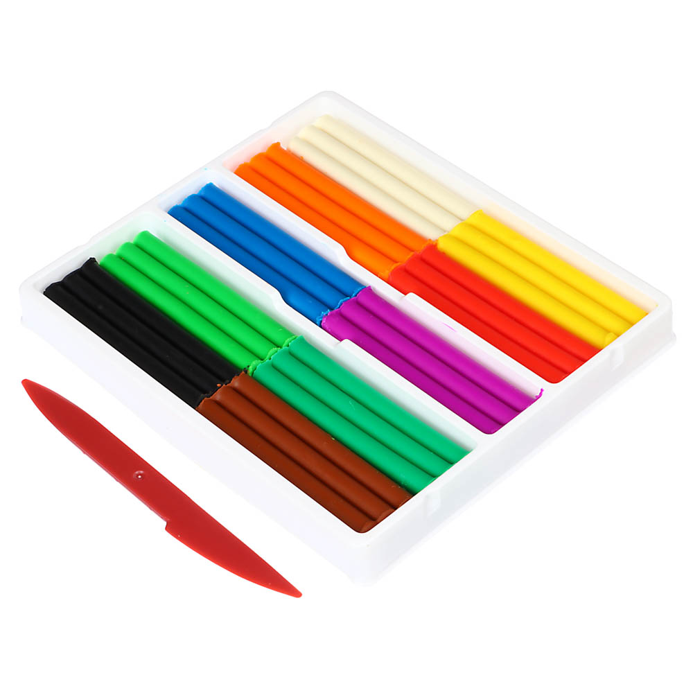 ЛУЧ Пластилин "Кроха", восковой, 10 цветов, 150 грамм, со стеком, в картонной коробке, арт.№ 239-060