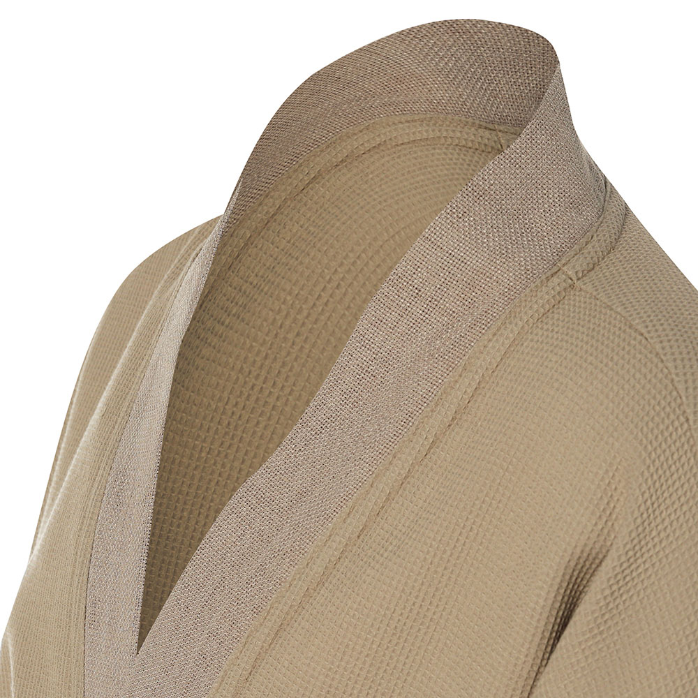 BY COLLECTION Халат женский вафельный, size S/M, 90% хлопок, 10% полиэстер, бежевый, арт.№ 482-618