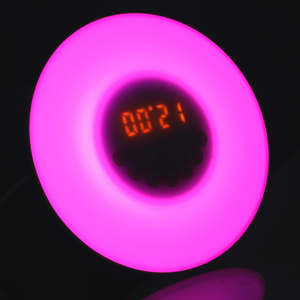 LADECOR CHRONO Часы-будильник, 17х9,3см, LED, с эфф.рассвета, FM-радио, 2хААА или microUSB, пластик, арт.№ 529-193