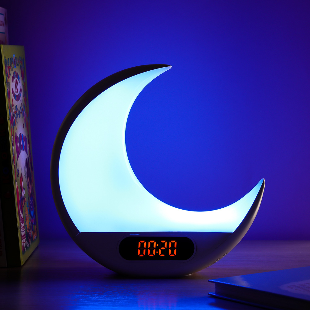 LADECOR CHRONO Часы-будильник, 20,6х7,6х20см, LED, с эфф.рассвета, FM-радио, ДУ, microUSB, пластик, арт.№ 529-194