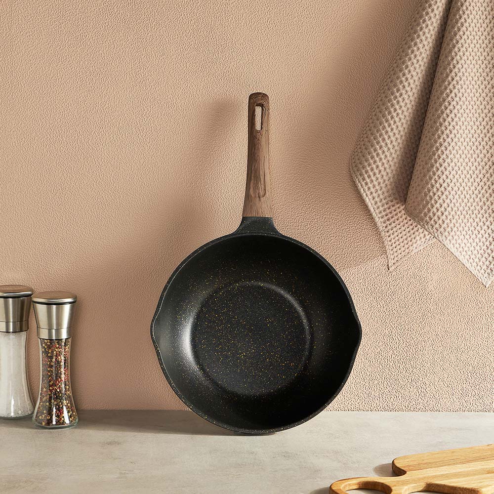 SATOSHI Карнуа Сотейник литой d28см, антипригарное покрытие Мрамор, индукция, арт.№ 846-563