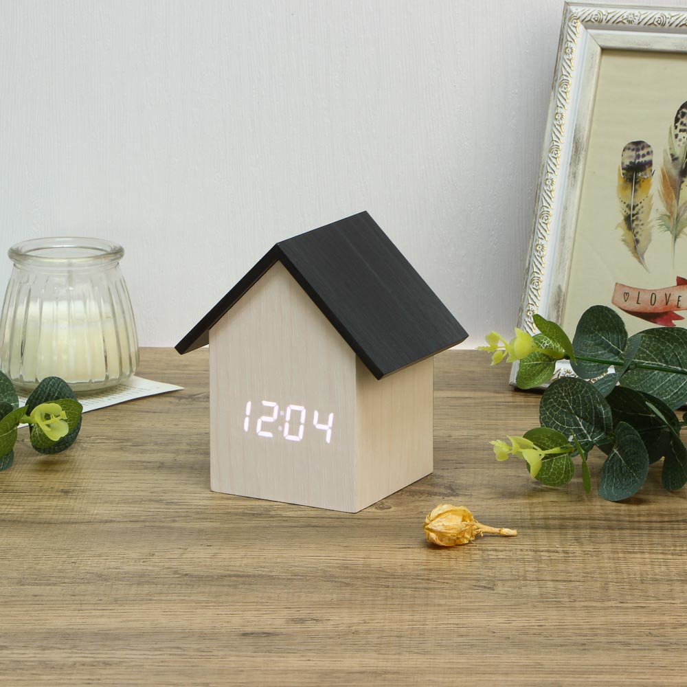 LADECOR CHRONO Будильник электронный, 10x11x7 см, USB, дерево, арт.№ 529-246