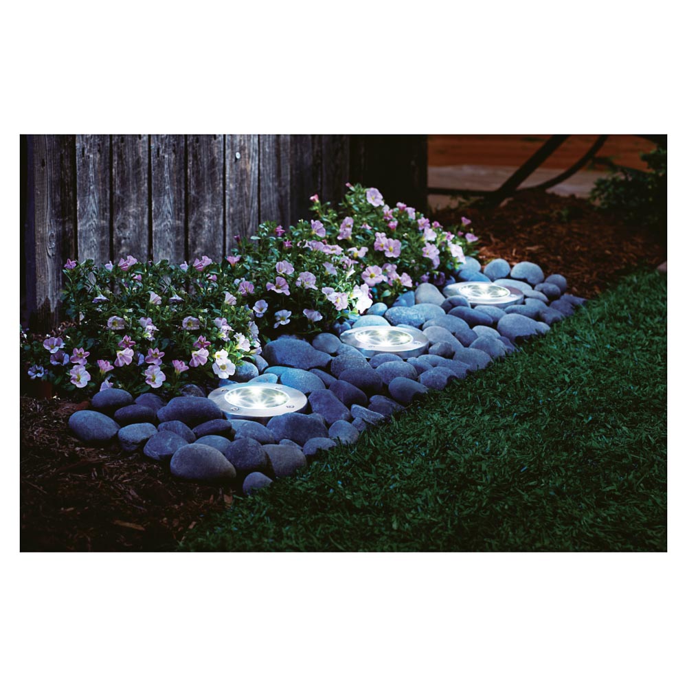 INBLOOM Фонарь на солн.батарее, d11.6см, 4LED*белый, 1xAA 300mAh 1.2V, пластик,нерж.сталь, арт.№ 185-056