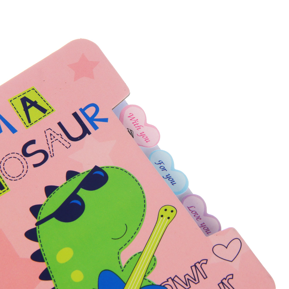 Записная книжка на спирали, 9,3х12см, 51л, "Дино", 4 вида, арт.№ 557-166