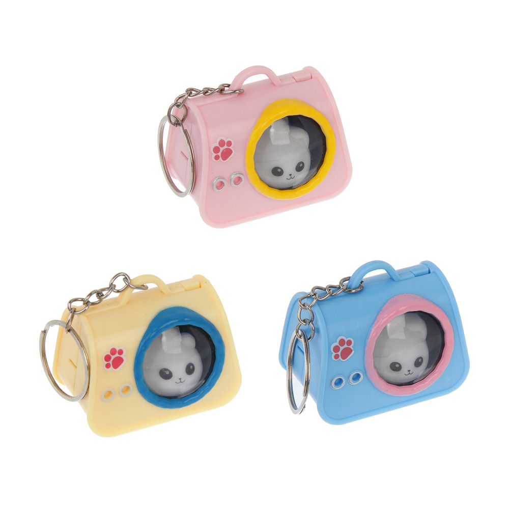 Игрушка брелок "Питомец в сумочке", ИГРОЛЕНД, ABS, 14х12 см, 3хAG10, 3 дизайна, арт.№ 295-307