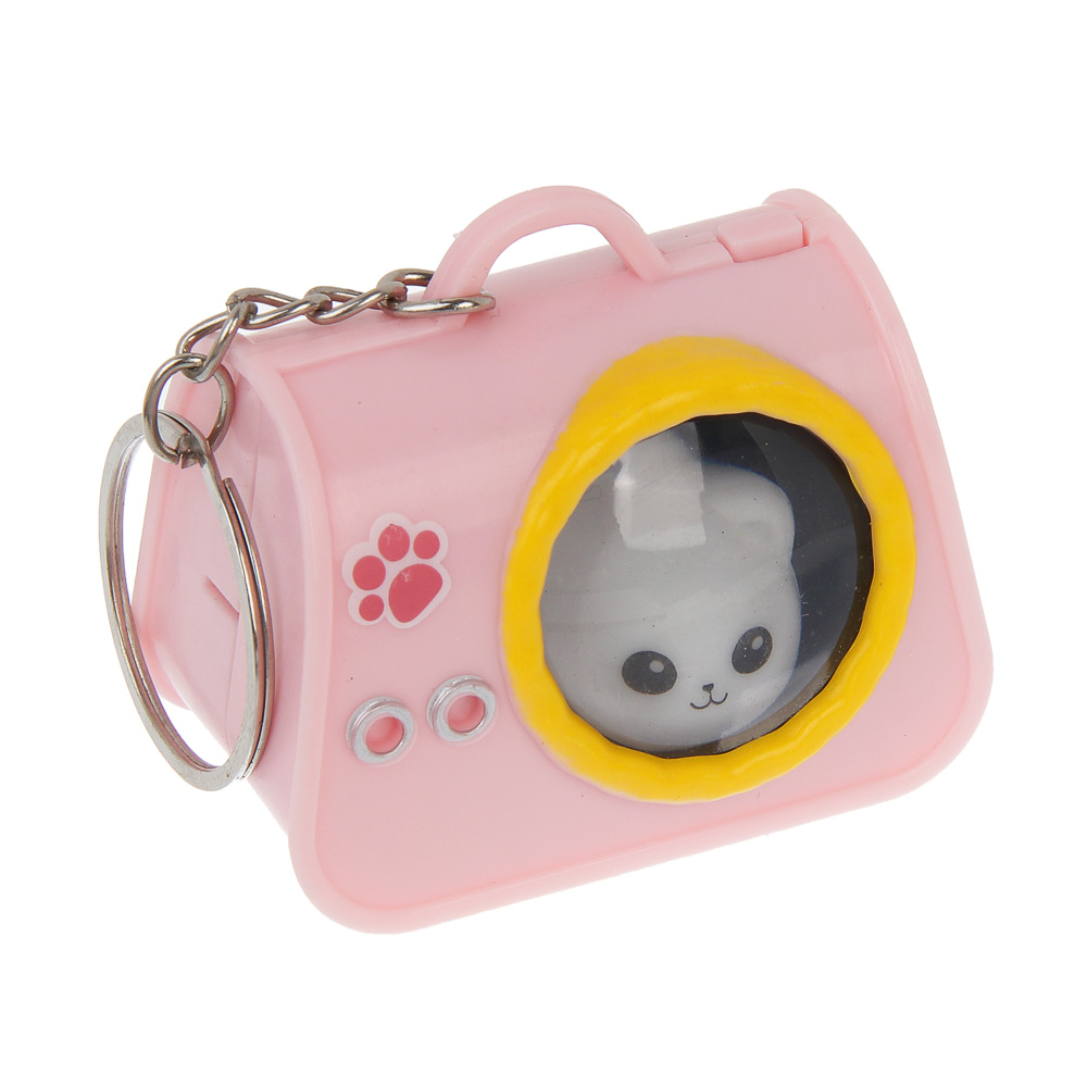 Игрушка брелок "Питомец в сумочке", ИГРОЛЕНД, ABS, 14х12 см, 3хAG10, 3 дизайна, арт.№ 295-307