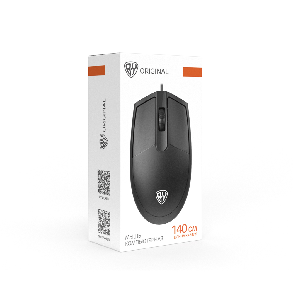 Компьютерная мышь проводная BY Promo, 3D,1600DPI, USB 2.0,кабель 140 см, арт.№ 405-115