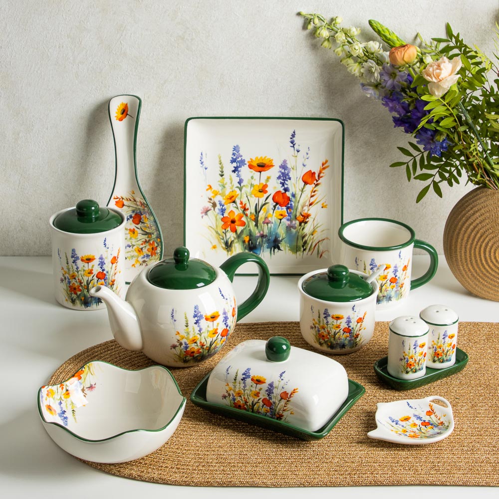 MILLIMI Полевые цветы Чайник, 900мл, керамика, арт.№ 824-011