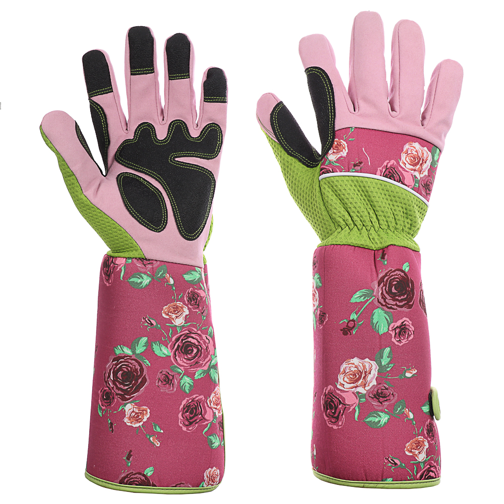 INBLOOM PROF+ Перчатки садовые для роз, полиэстер, поролон, микрофибра, ПВХ, р.8, 36см, 135г, арт.№ 180-009