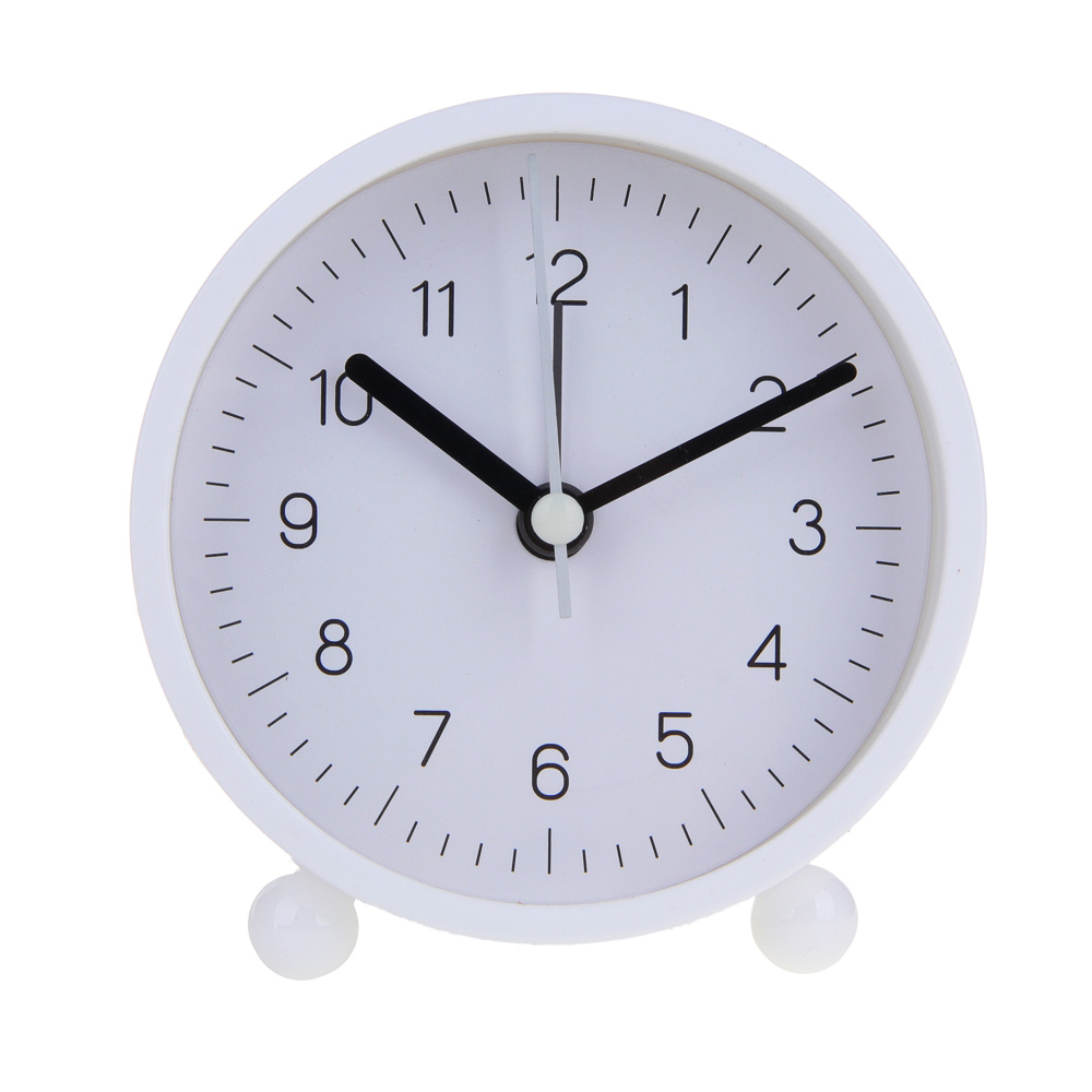 LADECOR CHRONO Будильник, 9,4x9,8x4 см, пластик, 1xAA, цвет белый, арт.№ 529-015