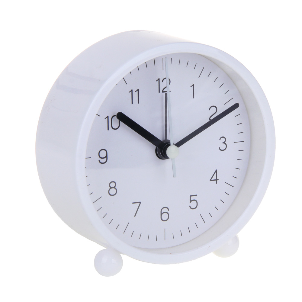 LADECOR CHRONO Будильник, 9,4x9,8x4 см, пластик, 1xAA, цвет белый, арт.№ 529-015