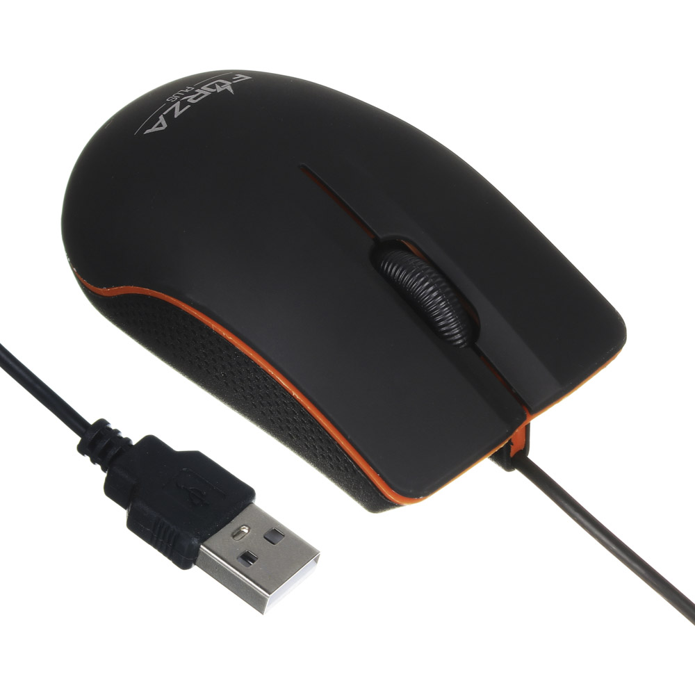 Компьютерная мышь проводная FORZA Компакт, 1200DPI, Soft Touch, чёрный, арт.№ 405-013