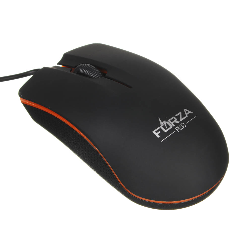 Компьютерная мышь проводная FORZA Компакт, 1200DPI, Soft Touch, чёрный, арт.№ 405-013